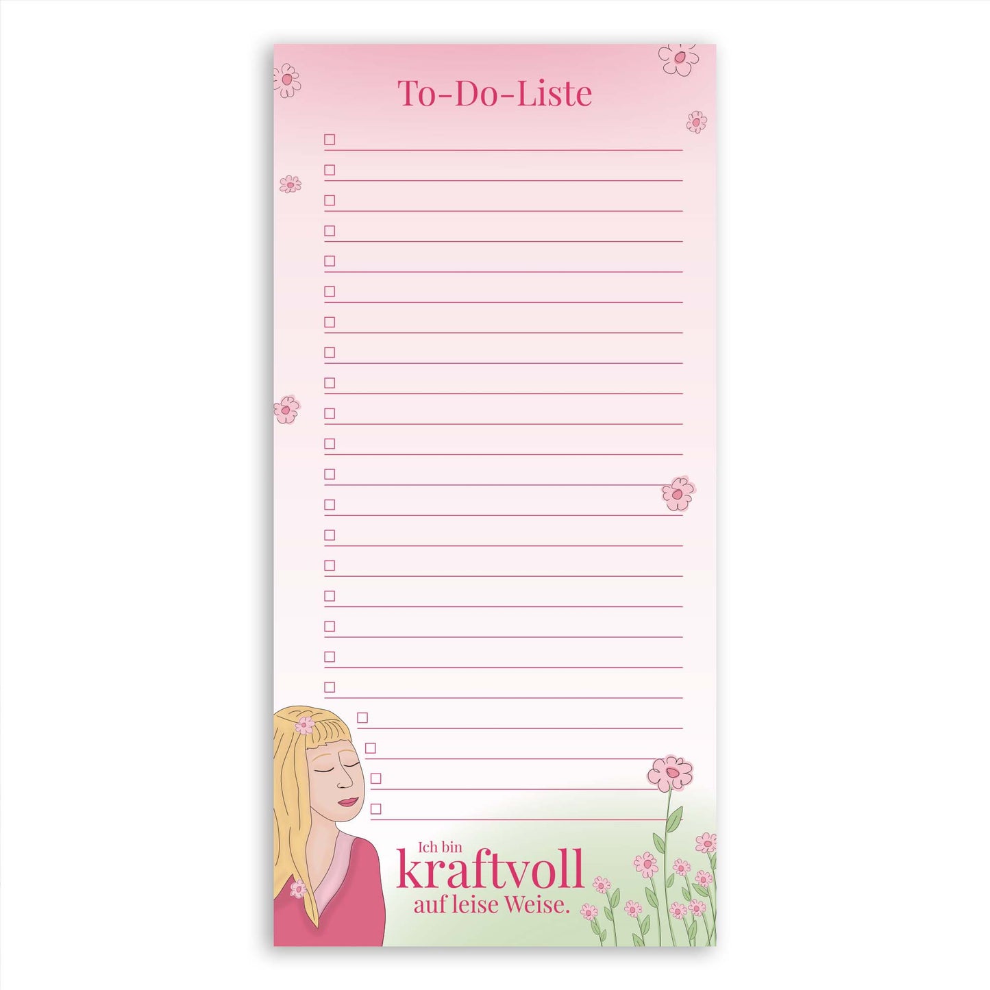 To-Do-Liste Din LANG Notizblock "Kraftvoll auf leise Weise"